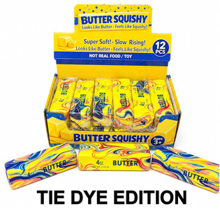 RAGE - SQUISHY BUTTER / BUTTER - MUDELL: TIE DYE - SLOW RISING - Daqs 13x4x4 cm - F'DISPLAY (12-il biċċa)