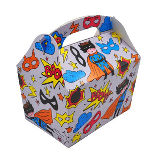 KAXXA TAL-MENU MUDELL: SUPERHERO - Daqs 18.5x12x19 CM - FOODBOX - KIDSBOX (24 biċċa)