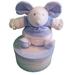 Baby Bow Soft Toy f'Kaxxa tar-Rigali - Mudell 15 (Ġurdien, Blu/Abjad)